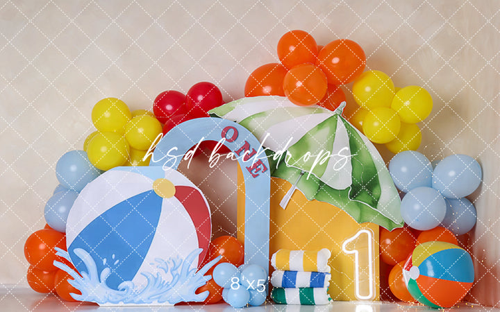 Splish Splash Birthday Photography Backdrop – Playful Summer Portrait Scene | HSD Backdrops