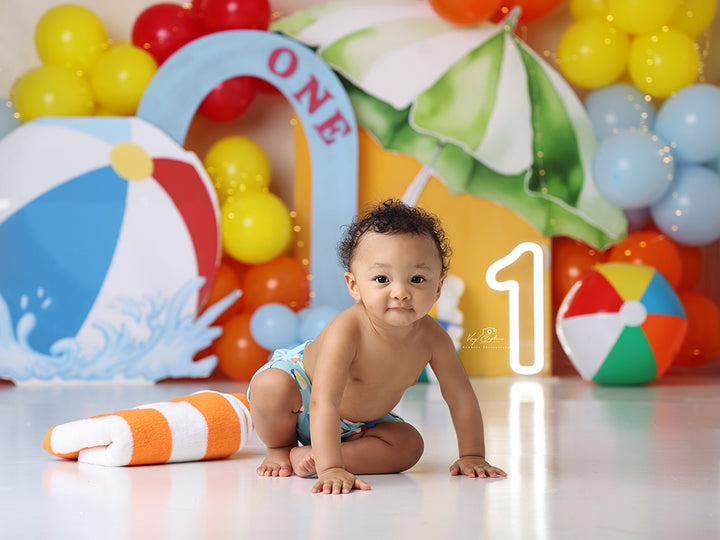 Splish Splash Birthday Photography Backdrop – Playful Summer Portrait Scene | HSD Backdrops