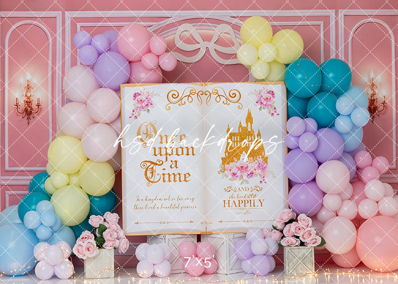 Once Upon a Birthday Photography Backdrop – Fairytale Princess Cake Smash Scene | HSD Backdrops