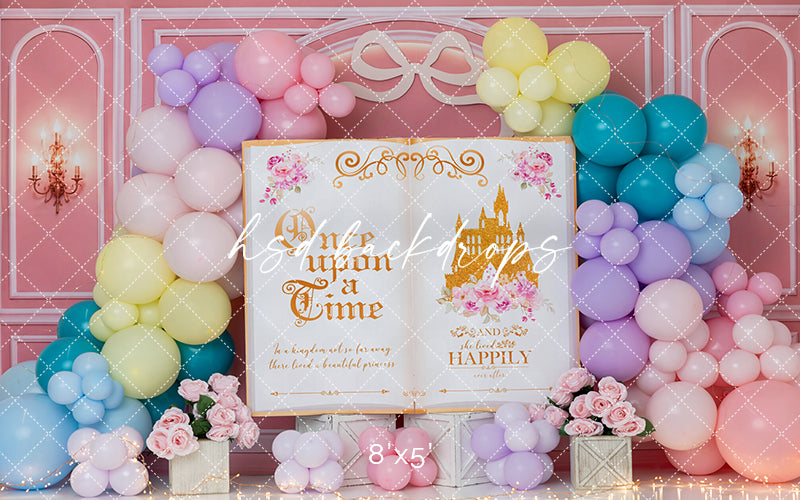 Once Upon a Birthday Photography Backdrop – Fairytale Princess Cake Smash Scene | HSD Backdrops