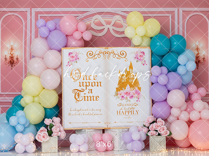 Once Upon a Birthday Photography Backdrop – Fairytale Princess Cake Smash Scene | HSD Backdrops