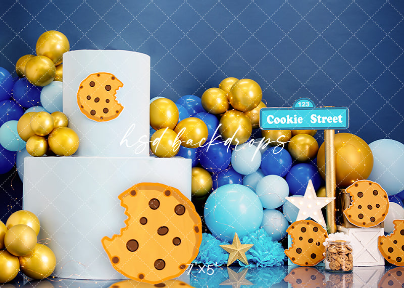 Cookie Street Photo Backdrop for Little Monster Cake Smash Sessions