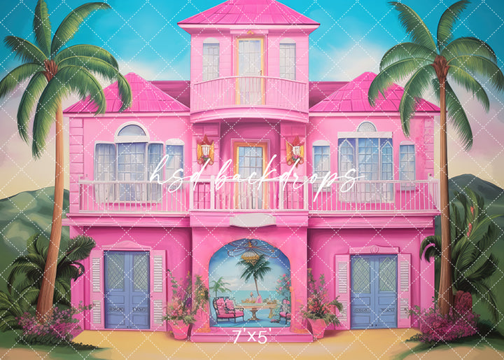 Dolly's Tropical Dreamhouse Backdrop for Birthday Party Cake Smash 