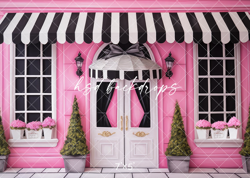 Boutique Storefront Photo Backdrop for Barbie Inspired Photos