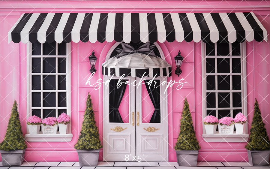Boutique Storefront Photo Backdrop for Barbie Inspired Photos