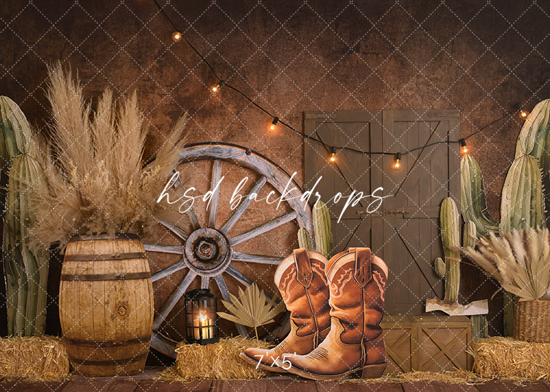 Yellowstone Western Cowboy Theme Photo Backdrop for Cake Smash