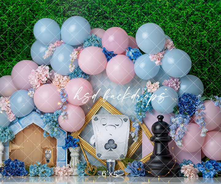 Alice Onederland Backdrop | Wonderland Photo Background for Birthday