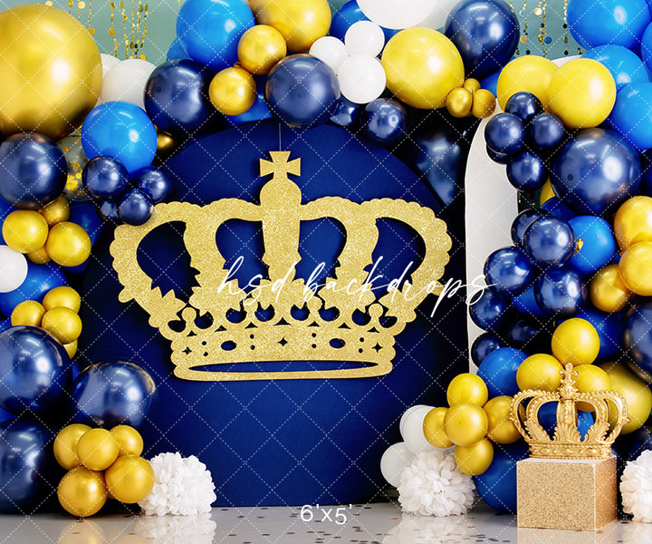 Little Royal Prince Backdrop for Prince Themed Birthday Cake Smash 