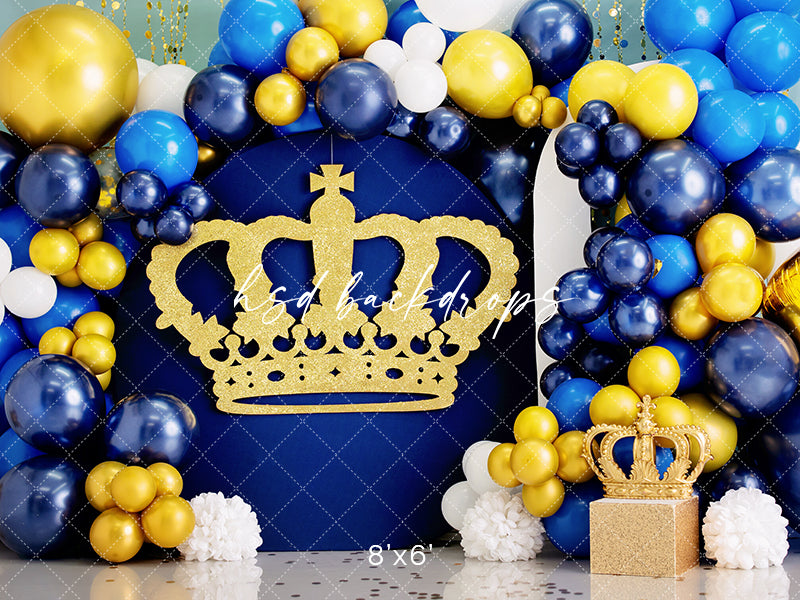 Little Royal Prince Backdrop for Prince Themed Birthday Cake Smash