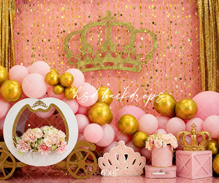Royal Princess Backdrop for Princess Themed Birthday Cake Smash 