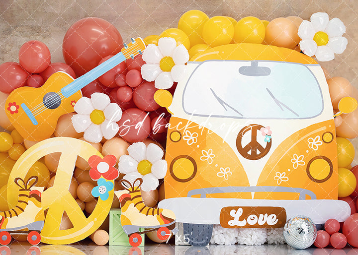 Two Groovy Photo Backdrop for Cake Smash Portraits 