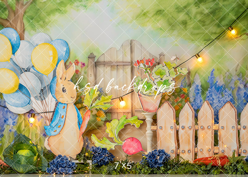 Peter Rabbit Inspired 1st Birthday Photo Backdrop for Photography