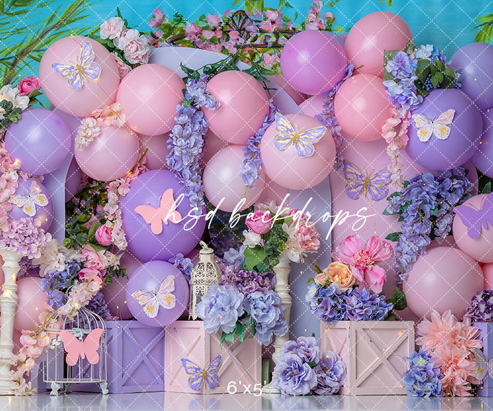 Butterfly Theme Birthday Balloon Backdrop | Pretty Paradise