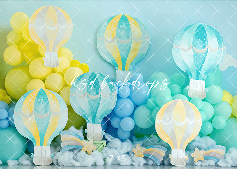 Hot Air Balloon Birthday - HSD Photography Backdrops 