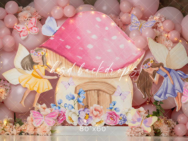 Fairy Garden Backdrop for Fairy Theme Birthday Cake Smash Photos