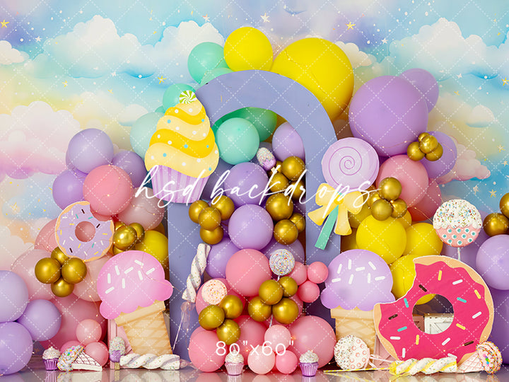 Sweet One Themed Backdrop for Cake Smash Photoshoot for Girls