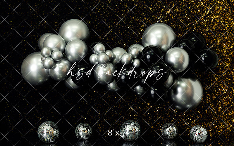 Black & Silver Balloons - HSD Photography Backdrops 