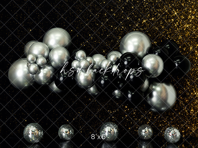 Black & Silver Balloons - HSD Photography Backdrops 