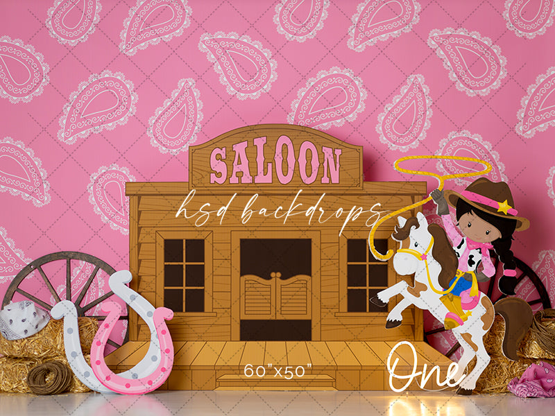My First Rodeo Cowgirl Birthday Backdrop for Cake Smash Photos