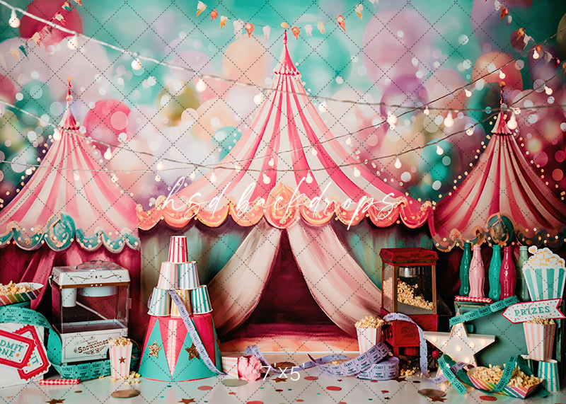 circus party tent Fun at the Circus Birthday Cake Smash Photo Backdrop – HSD Photography Backdrops