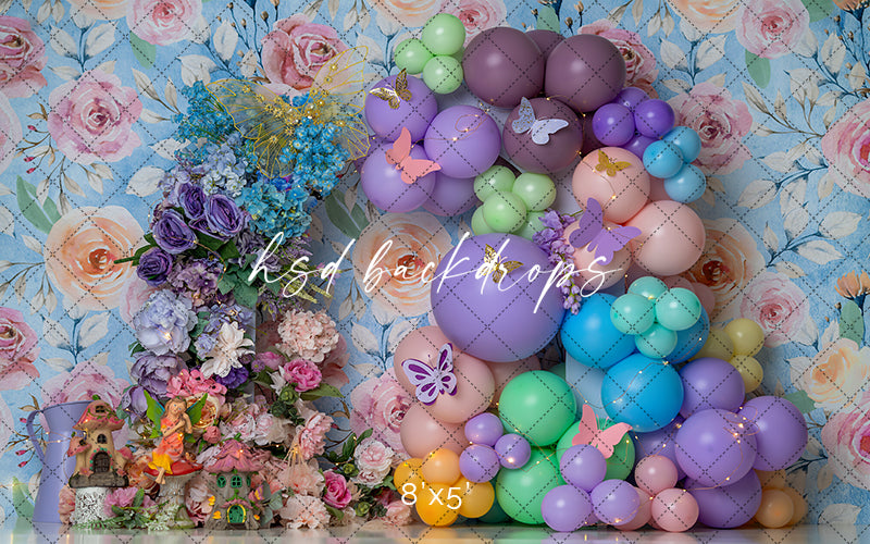 Balloons & Blooms Arch - HSD Photography Backdrops 