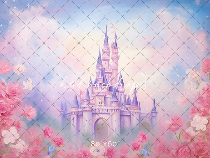 Princess Castle Photo Backdrop | Cake Smash Backdrop for Girls