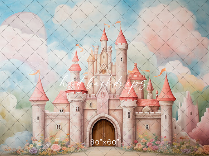 Princess Storybook Castle Photo Backdrop | Girls Cake Smash Backdrop 