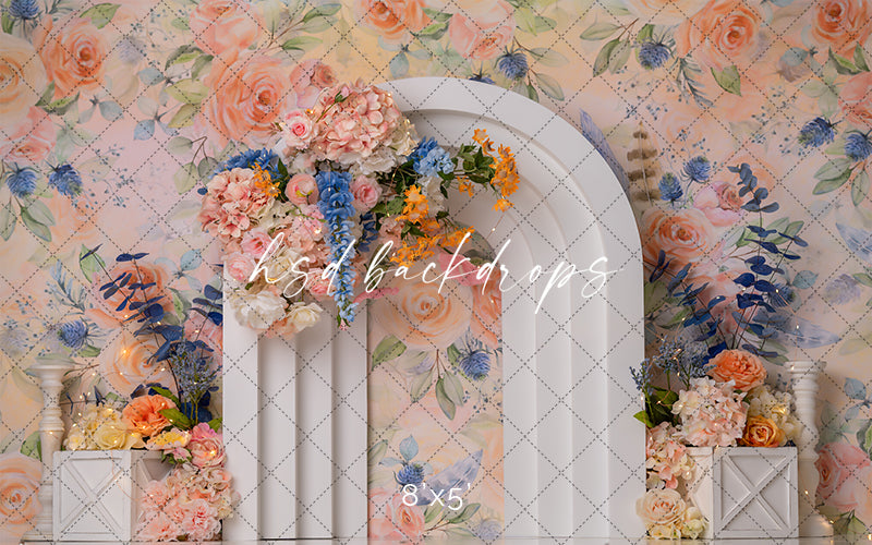 Blue and Peach Arch - HSD Photography Backdrops 