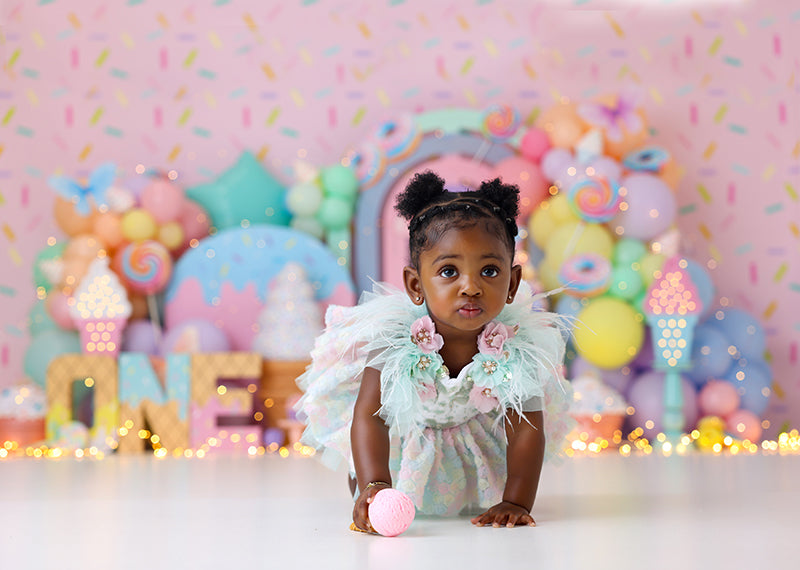 strapless open back dress Candy Sweet One Cake Smash Birthday Backdrop for Photography – HSD  Photography Backdrops