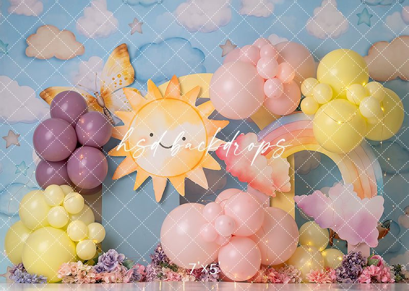 My Little Sunshine Cake Smash Birthday Photography Backdrop