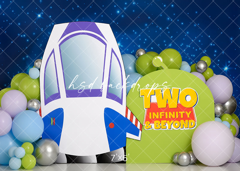 Two Infinity & Beyond Birthday Cake Smash Photography Backdrop