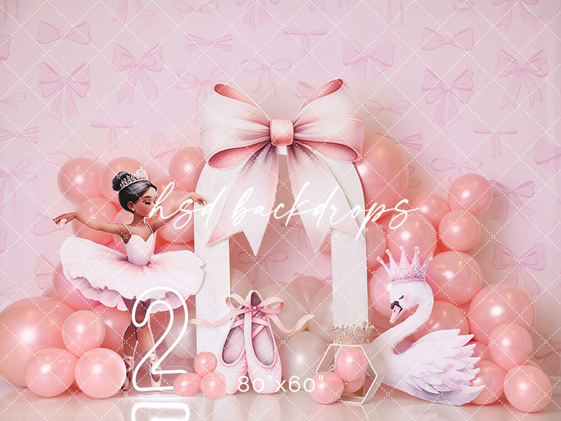 Pink Ballet Swan Princess Birthday Cake Smash Backdrop for Photos – HSD ...