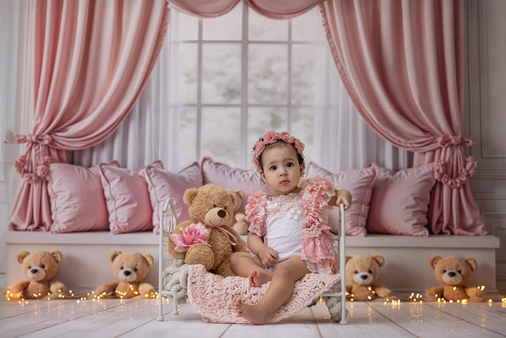 Teddy Bear Window Seat - Pink