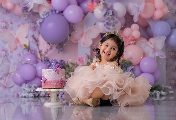 Butterfly Wishes Cake Smash - HSD Photography Backdrops 