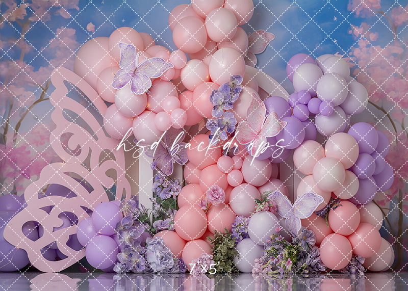 Floral & Flutter Cake Smash - HSD Photography Backdrops 