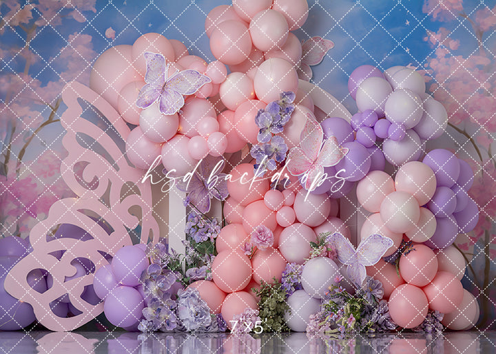 Floral & Flutter Cake Smash - HSD Photography Backdrops 