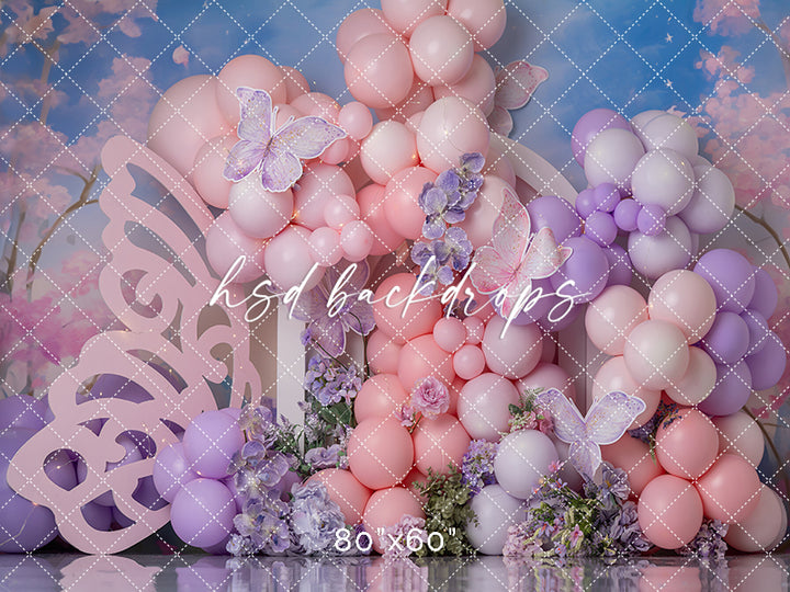 Floral & Flutter Cake Smash - HSD Photography Backdrops 