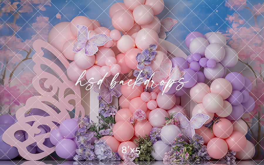 Floral & Flutter Cake Smash - HSD Photography Backdrops 