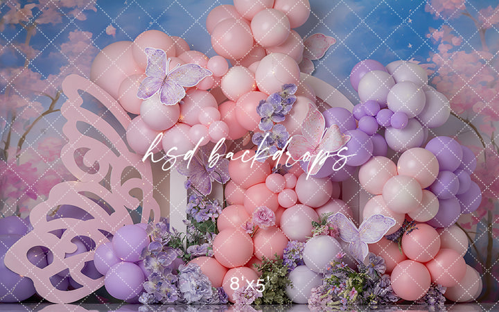 Floral & Flutter Cake Smash - HSD Photography Backdrops 