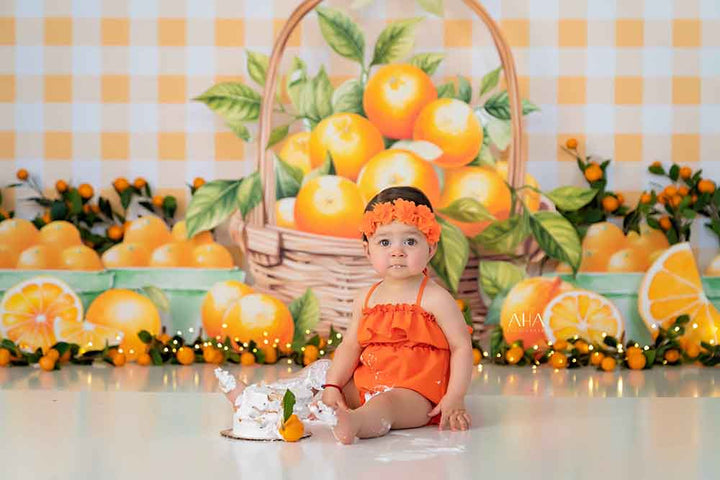 Orange You One-derful! 1st Birthday Cake Smash Backdrop for Photos