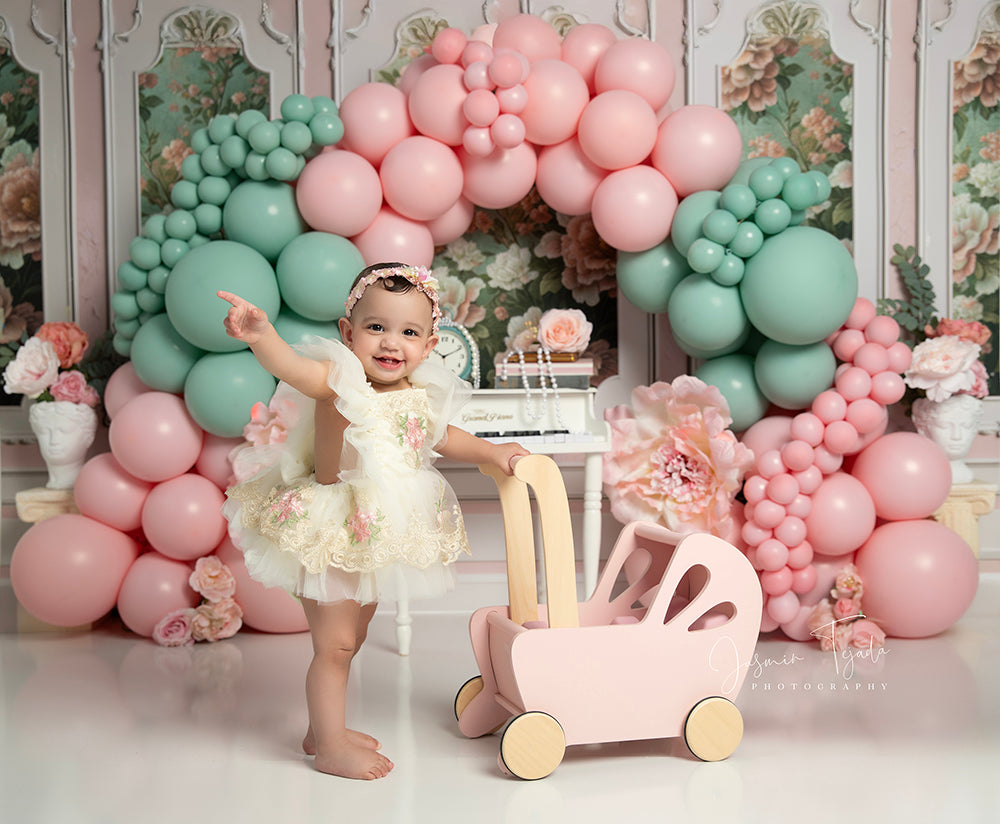 Peony Piano Balloon Arch