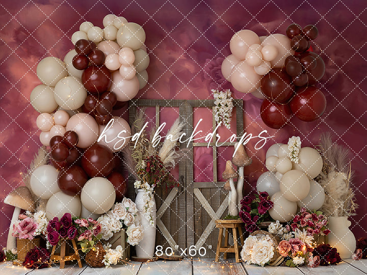 Rustic Velvet Garden Birthday Backdrop