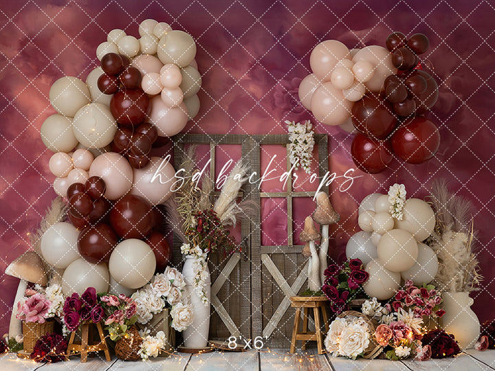 Rustic Velvet Garden Birthday Backdrop