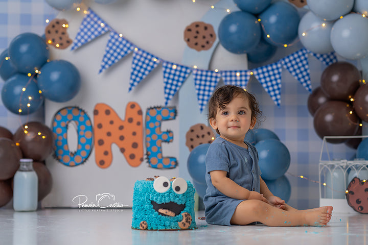 Cookie Crumb Celebration Cookie Cake Smash Photography Backdrop