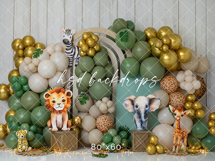 Walking Through the Jungle – Safari Balloon Arch Backdrop