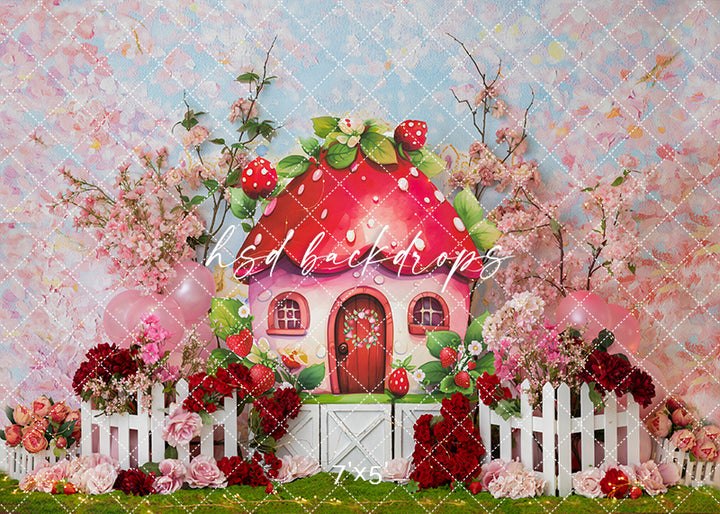 Sweet Berry Chalet – Strawberry Cake Smash Backdrop