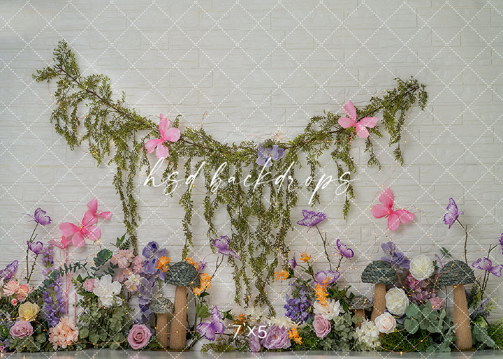 Enchanted Garden Butterflies – Fairy Tale Photography Backdrop