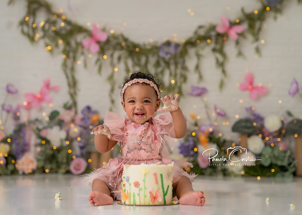 Enchanted Garden Butterfly Backdrop for Fairy Tale & Spring Photos