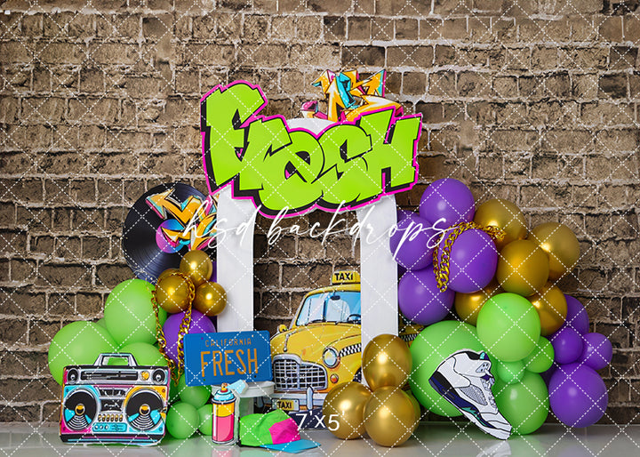 Fresh One Birthday Bash – Hip Hop Cake Smash Backdrop