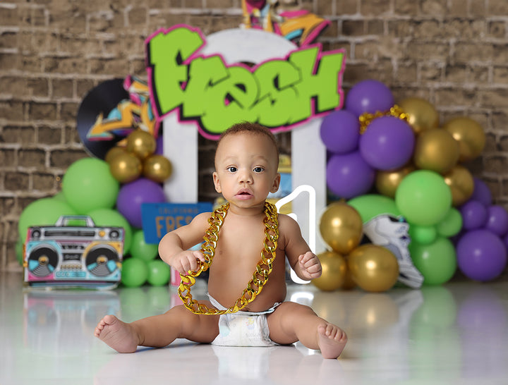 Fresh One Birthday Bash – Hip Hop Cake Smash Backdrop
